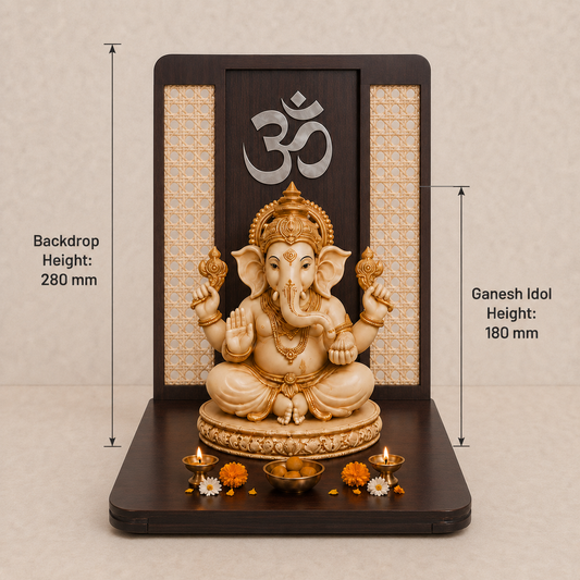 Premium Rattan Pooja Backdrop