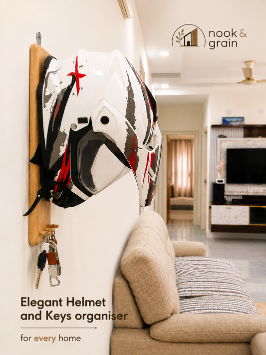 Wall Mounted Helmet and Keys Organiser - Minimal Edition