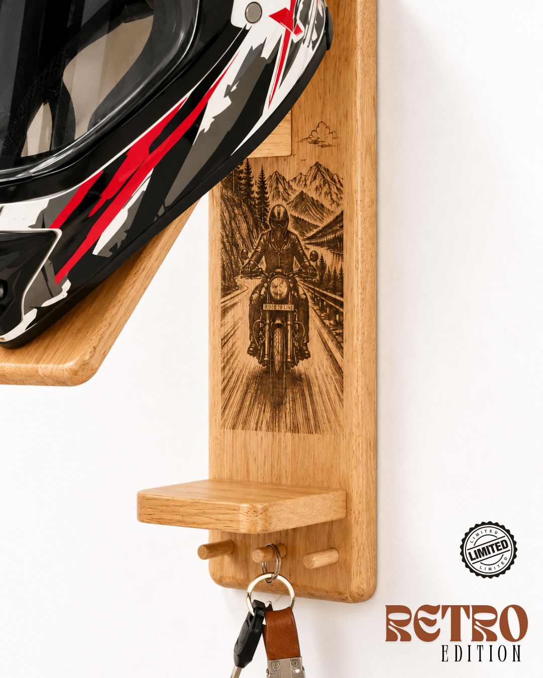 Premium Wall Mounted Helmet Holder and Organiser