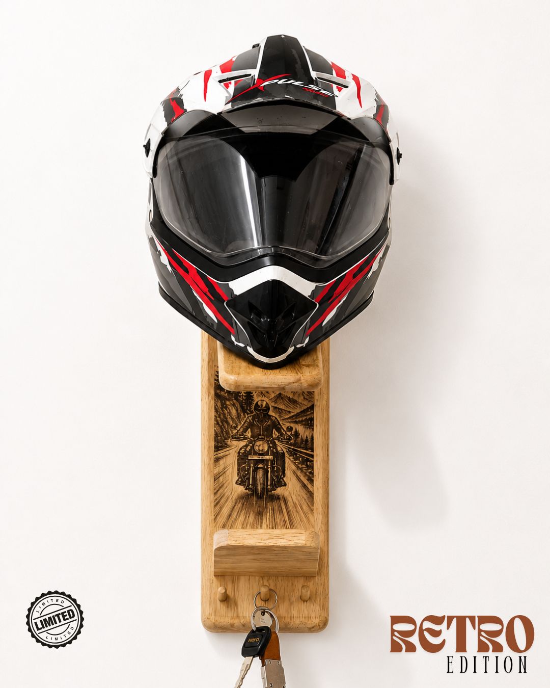 Premium Wall Mounted Helmet Holder and Organiser