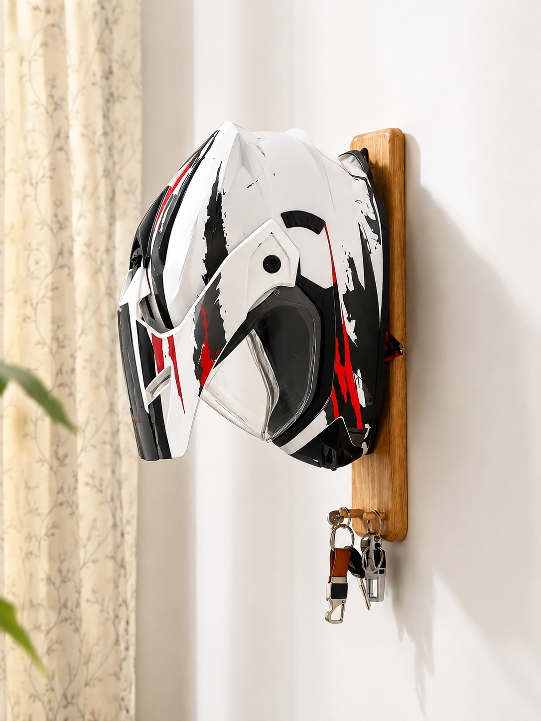 Wall Mounted Helmet and Keys Organiser - Minimal Edition