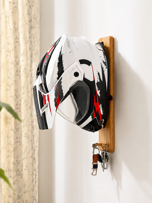 Wall Mounted Helmet and Keys Organiser - Minimal Edition