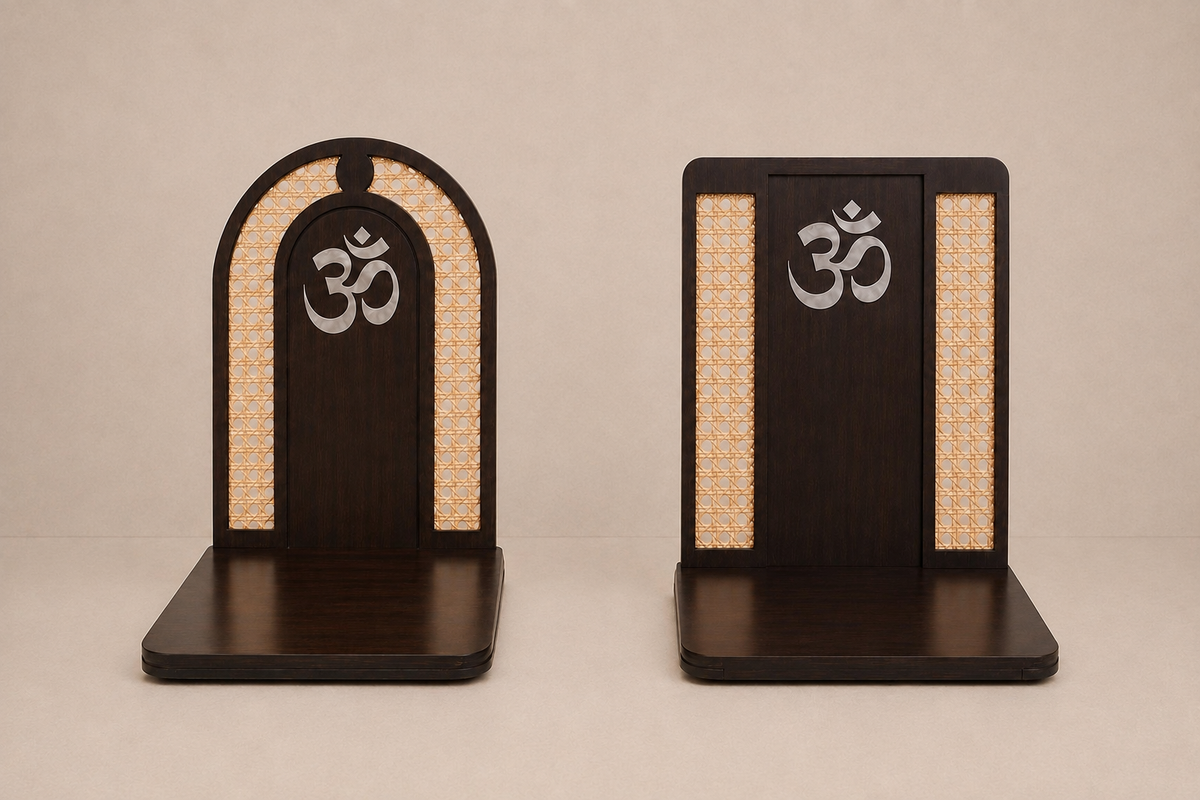 Premium Rattan Pooja Backdrop