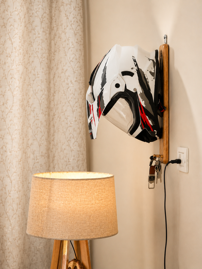 Wall Mounted Helmet and Keys Organiser - Minimal Edition